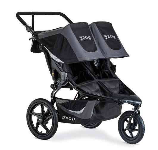 BOB Gear Revolution Flex 3.0 Duallie Double Jogging Stroller, Graphite Black