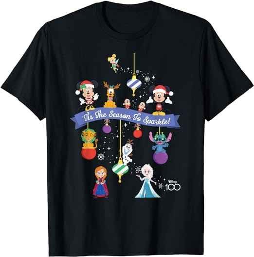 3. Disney 100 Christmas Holiday 'Tis the Season to Sparkle! T-Shirt