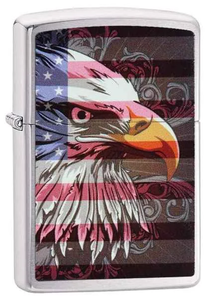 a lighter with a flag and eagle