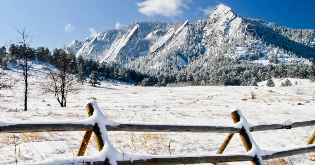 Boulder in winter